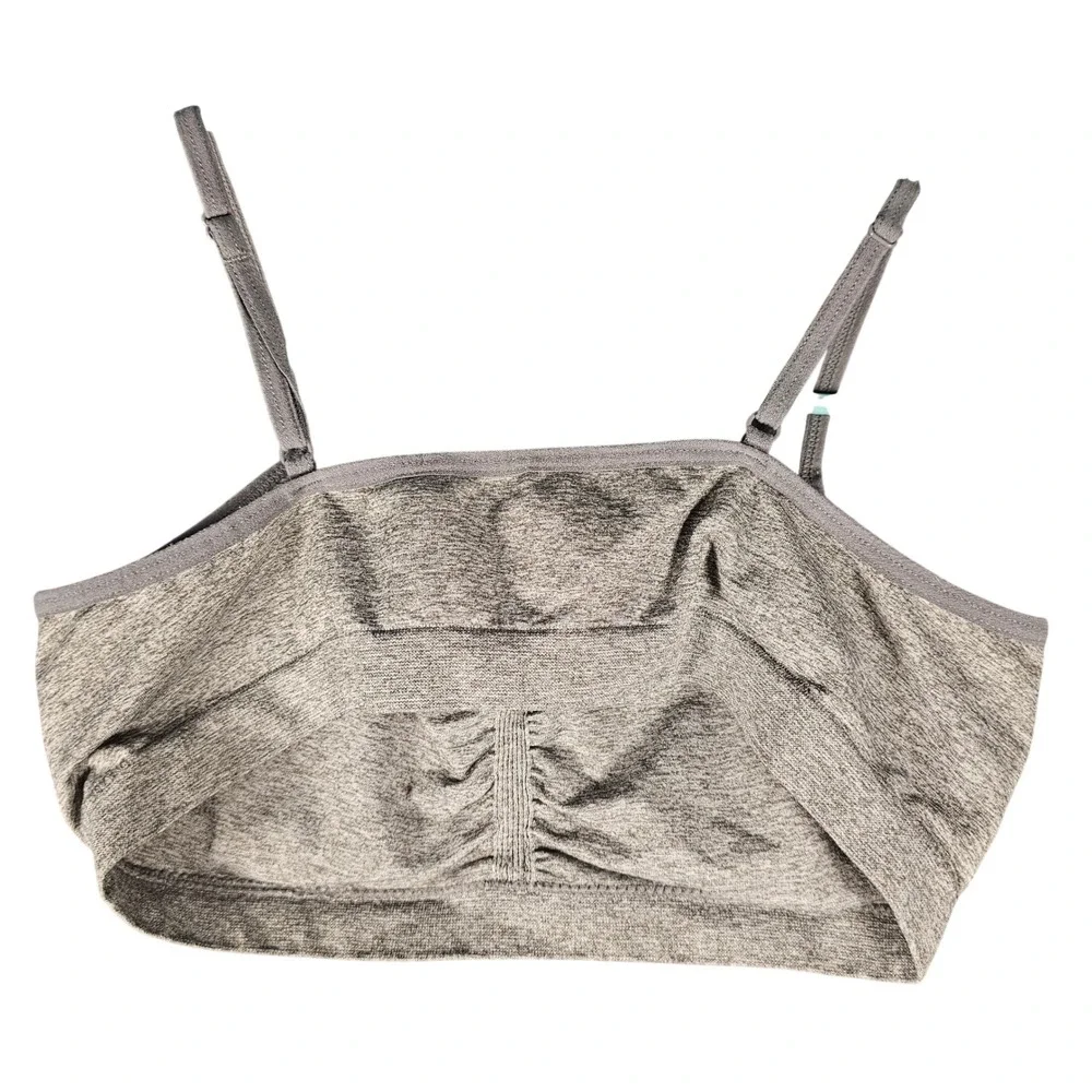 Wonder Nation Girls XXL Heather Gray Seamless Cami Sports Bra Adjustable Straps